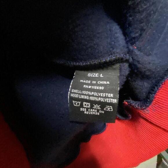 Refinery Republic Sweatshirt Mens Large Blue Long Sleeve 1/4 Zip Hoodie Pockets - Picture 3 of 11